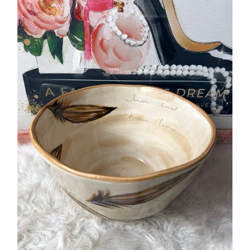 Tabletops Gallery Romalo Rooster Ceramic Bowls Set of 2 Hand Painted Farmhouse